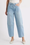 Frame The Twisted High Rise Wide Leg Ankle Jeans In Never In Never