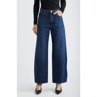 Frame The Twisted Seam Bow High Waist Barrel Leg Jeans In Blue