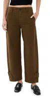 Frame The Twisted Cotton-twill Tapered Pants In Brown