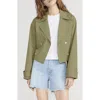 Frame The Uniform Short Trench Coat In Green