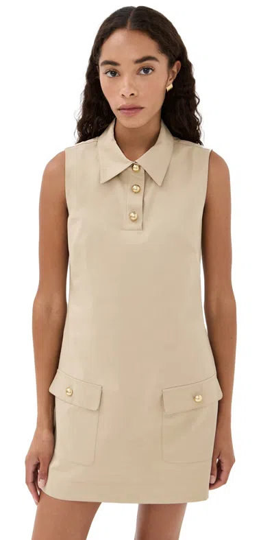 Frame The Utility Shift Dress Light Khaki In Brown