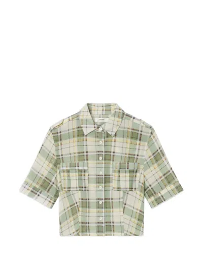 Frame The Plaid Utility Shirt In Green