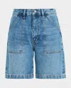 Frame The Utility Organic Denim Shorts In Blue