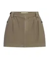 Frame Pleated Twill Skirt In Brown