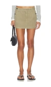 Frame Pleated Twill Skirt In Brown