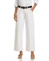 Frame The Utility Trouser High Rise Ankle Wide Leg Jeans In Au Natural Clean In White
