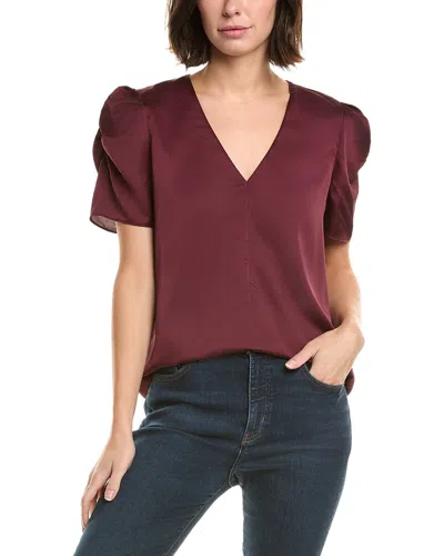 FRAME FRAME DENIM THE V-NECK PUFF SLEEVE BLOUSE