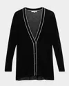 Frame The Varsity Relaxed Fit Cardigan In Black