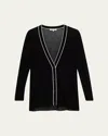 Frame The Varsity Relaxed Fit Cardigan In Black