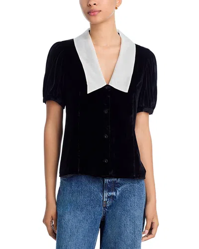Frame The Velvet Sailor Blouse In Black
