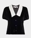 Frame The Velvet Sailor Button-front Shirt In Black