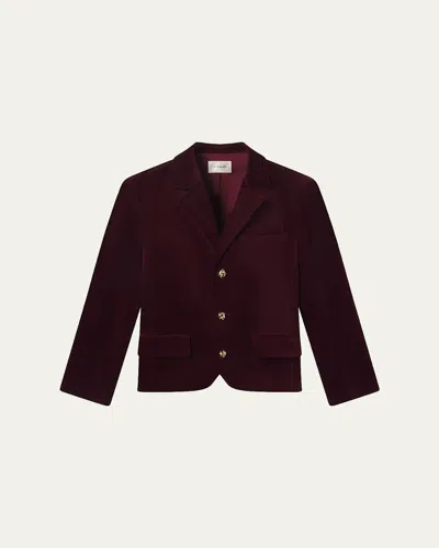 Frame The Velvet Smart Blazer In Dark Red