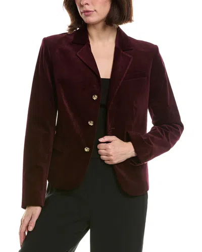 Frame The Velvet Smart Blazer In Burgundy