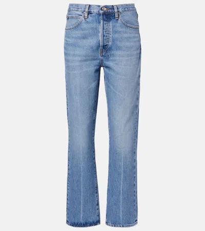 Frame The Vertical Crop Bootcut Jeans In Animal Print