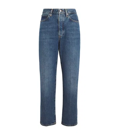 Frame The Vertical Crop Straight Jeans In Blue