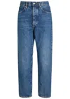 Frame The Vertical Crop Straight-leg Jeans In Blue