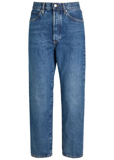 Frame The Vertical Crop Straight-leg Jeans In Blue