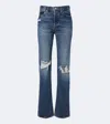 Frame The Vertical High Waist Relaxed Straight Leg Jeans In Blue