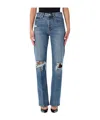 Frame The Vertical High Waist Relaxed Straight Leg Jeans In Blue