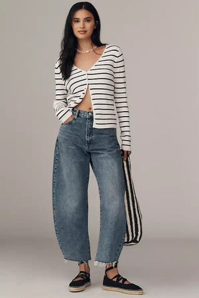 Frame The Vertical High-rise Barrel-leg Jeans In Blue