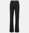Frame Womens Radio Le Sleek High-rise Straight-leg Stretch-denim Jeans In Blau