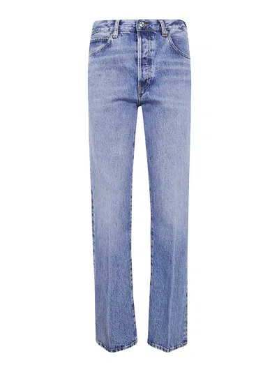 Frame The Vertical High Rise Straight Leg Jeans In Blue