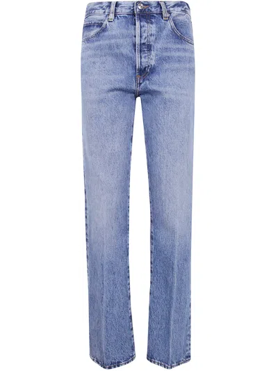 Frame "the Vertical" High Rise Straight Leg Jeans In Multi