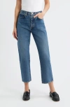 Frame The Vertical High Waist Ankle Relaxed Straight Leg Jeans In Blue