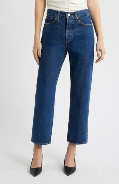 Frame The Vertical High Waist Ankle Relaxed Straight Leg Jeans In Lavish