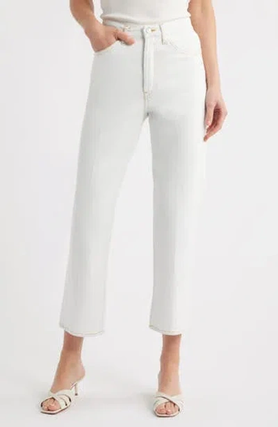 Frame The Vertical High Waist Ankle Relaxed Straight Leg Jeans In White