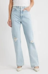 Frame The Vertical High Waist Relaxed Straight Leg Jeans In Blue