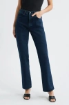 Frame The Vertical High Waist Relaxed Straight Leg Jeans In Blue