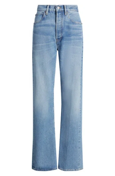 Frame The Vertical High Waist Relaxed Straight Leg Jeans In Blue