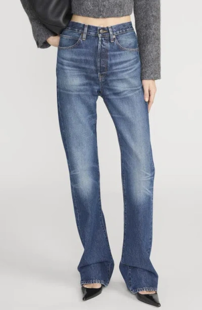 Frame The Vertical High Waist Relaxed Straight Leg Jeans In Blue