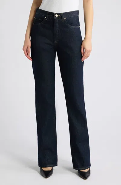 Frame The Vertical High Waist Relaxed Straight Leg Jeans In Blue