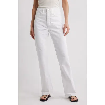 Frame The Vertical High Waist Relaxed Straight Leg Jeans In White