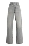 Frame The Vertical Rigid High-rise Straight-leg Jeans In Gray