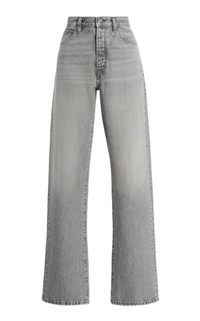 Frame The Vertical Rigid High-rise Straight-leg Jeans In Gray