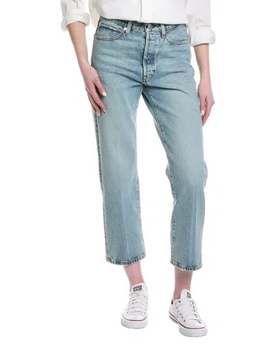 Frame The Vertical Scheme Crop Jean In Blue