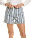 Frame Cotton Vintage Relaxed Shorts In Blue