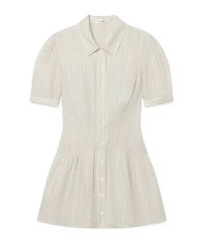 Frame Vista Pinstripe Linen Mini Dress In Neutral