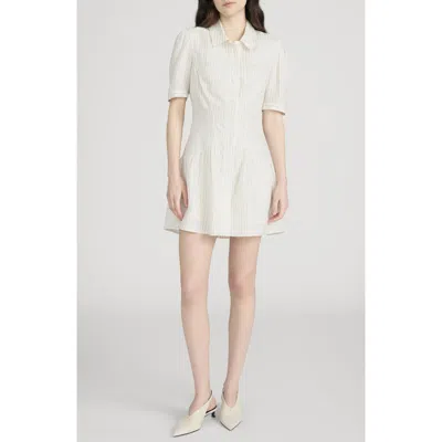 Frame The Vista Stripe Linen Day Dress In White