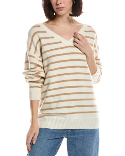 Frame The V-neck Cashmere Sweater In Neutral