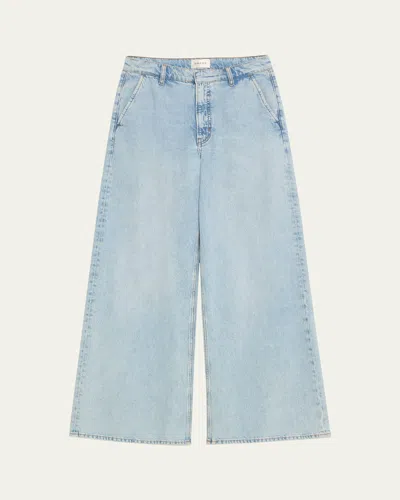 Frame The Wide Denim Trousers In Blue