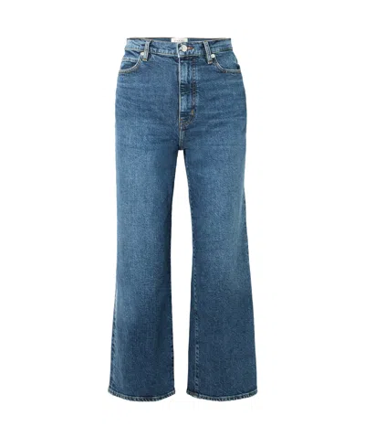 Frame The Wide High-rise Wide-leg Jeans In Blue