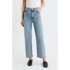 Frame The Wide High Waist Ankle Wide Leg Jeans In Blue