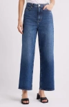 Frame The Wide High Waist Ankle Wide Leg Jeans In Rival