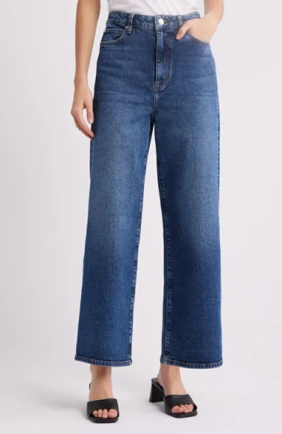 Frame The Wide High Waist Ankle Wide Leg Jeans In Rival