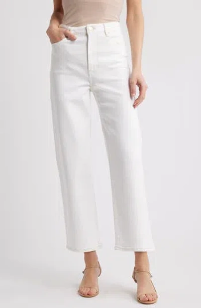 Frame The Pencil Crop High Waist Ankle Slim Straight Leg Jeans In White
