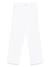 Frame The High Waist Rivet Detail Jeans In 白色